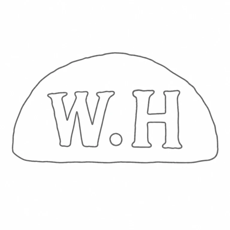 William Harrison: W.H central stop retain the visible arrangement within the single irregular oval punch; line reconstruction.
