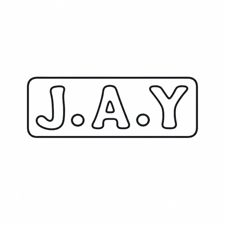 Joseph Abraham Yager: The three initials, two intervening stops, and long rounded rectangular plaque are maintained left-to-right. line reconstruction.