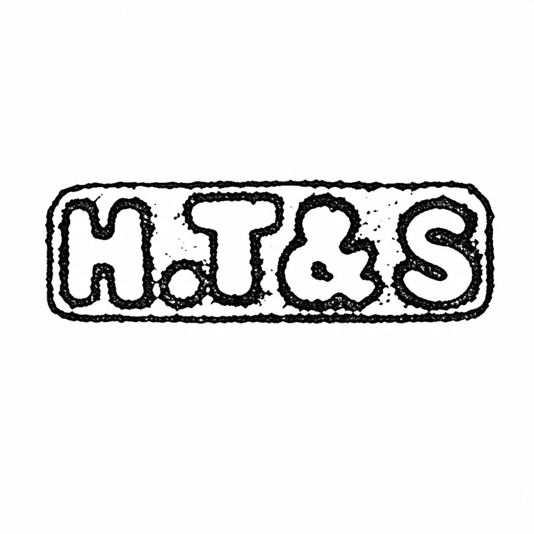 Hammond, Turner & Sons: The long rounded cartouche and the four visible forms, including the central ampersand, are retained in left-to-right order without added symbols. line reconstruction.