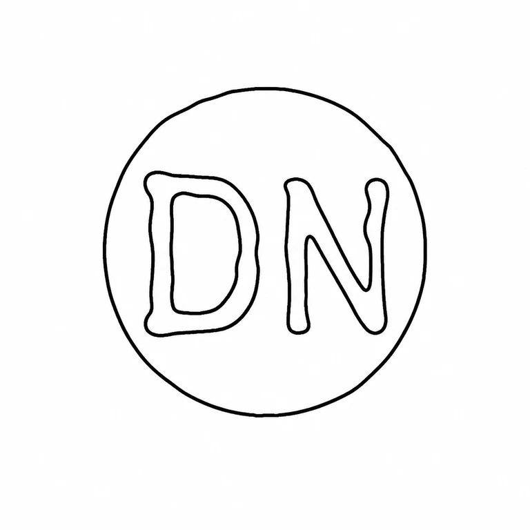 D N: The circular cartouche and the two internal initials are preserved upright and left-to-right. line reconstruction.