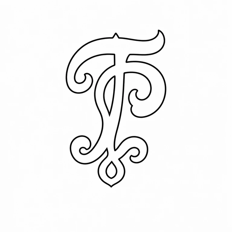 John Penfold: The vertically interlaced ornamental initials and lower loop are reconstructed in their visible upright relationship. line reconstruction.