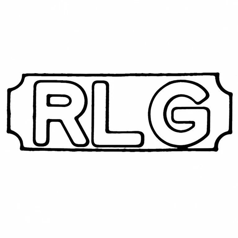 R L G: R L G is retained left-to-right inside the source-supported, concave-sided rectangular cartouche; line reconstruction.