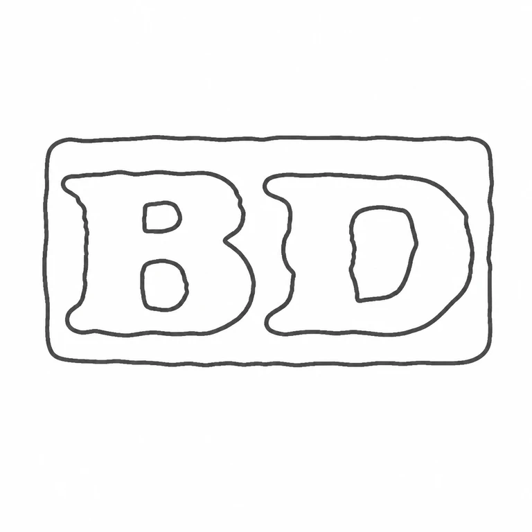 Benjamin Davis: B D are retained in their source order within the visible rounded rectangular stamp outline; line reconstruction.