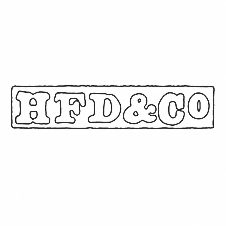 H F Daltrey & Co: The complete left-to-right lettering, ampersand and straight rectangular plaque are faithfully retained. line reconstruction.