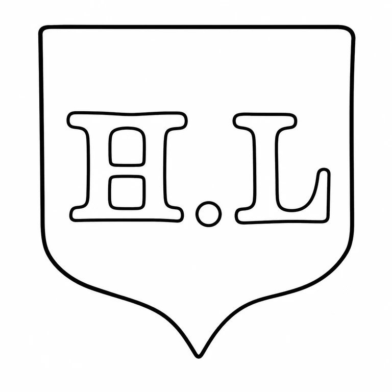Lambert & Co (Herbert Charles Lambert): Two initials, intervening stop, and the pointed shield border are preserved in the photographed upright layout. line reconstruction.