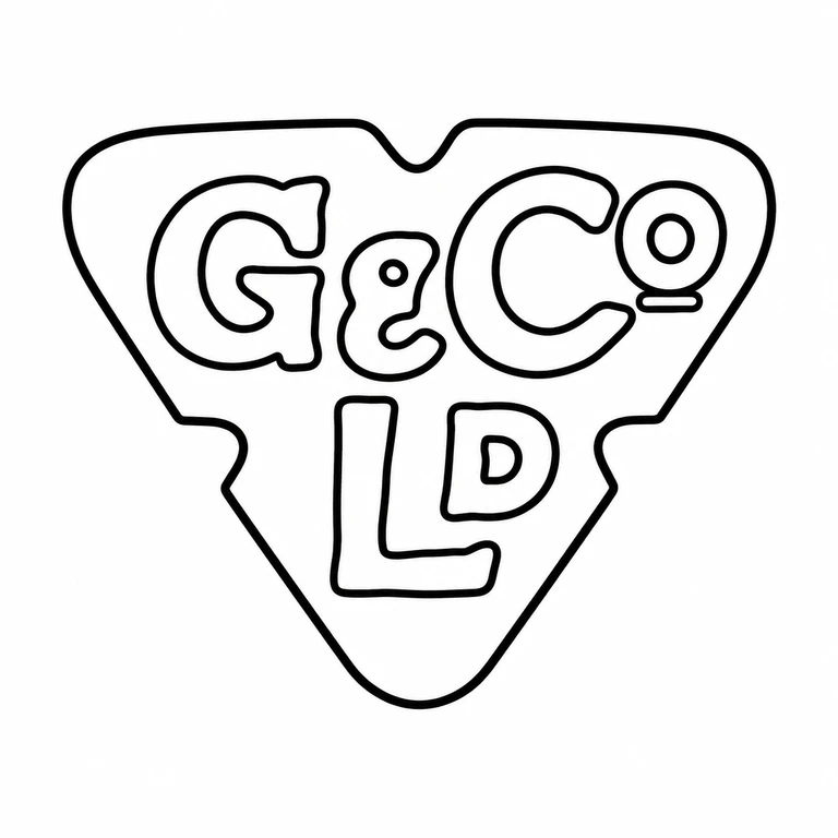 Garrard & Co Ltd: The shield-like outline with top notch, the upper G-ampersand-Co group, and the lower L/D group are retained in their visible two-row arrangement. line reconstruction.