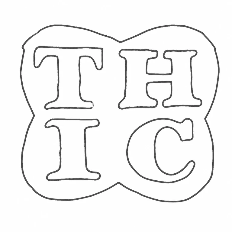 Thomas Hannam & John Crouch II: Two-row TH over IC inscription and lobed four-part outline follow the source; line reconstruction.
