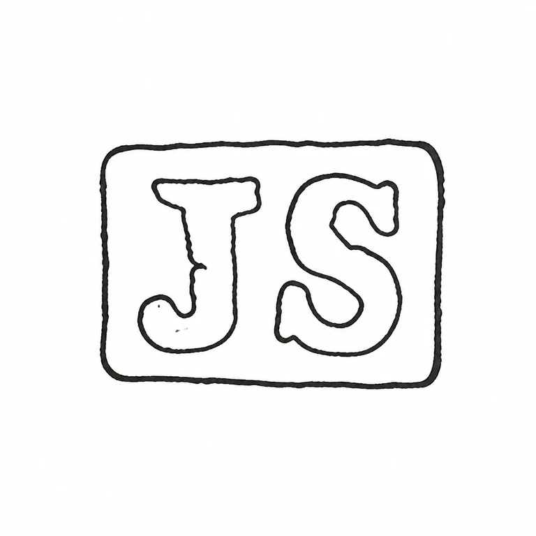 Mark reading The two block initials and compact rounded rectangular field retain the source orientation and spacing; line reconstruction