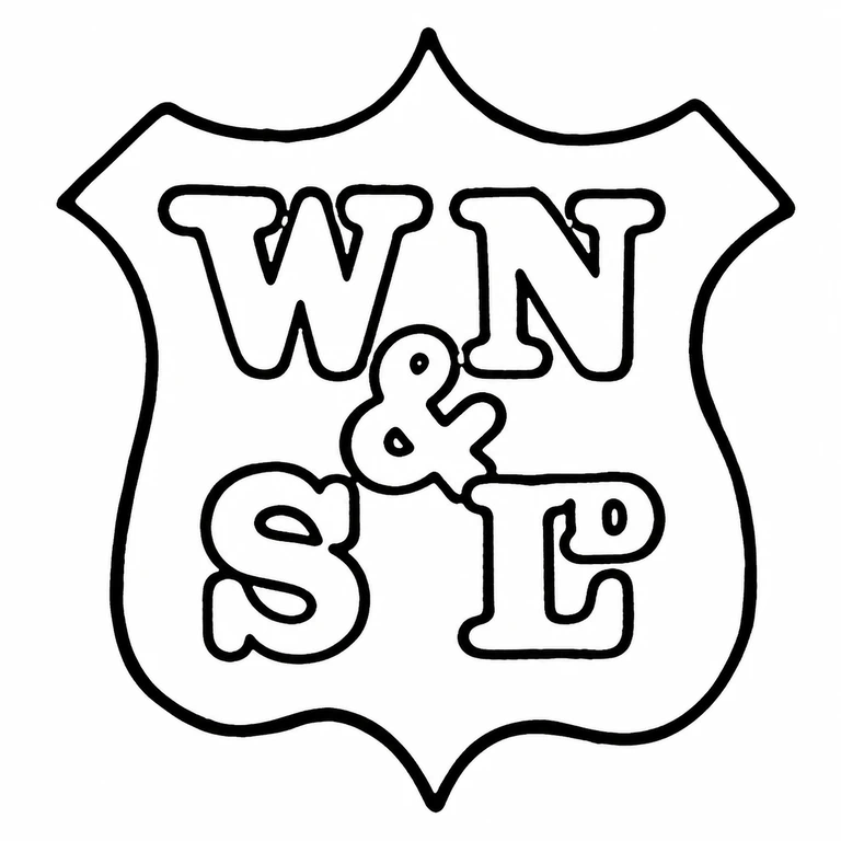 William Neale William Neale & Son: The pointed shield, upper two-letter row, central ampersand, and lower letter-plus-raised-suffix arrangement are preserved. line reconstruction.