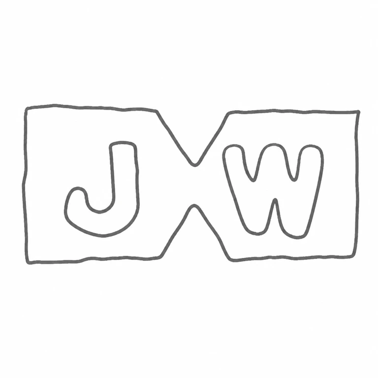 Josiah Wedgwood & Sons Ltd: Two adjoining notched panels retain J at left and W at right with their central triangular notches; line reconstruction.