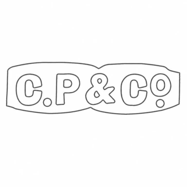 Charles Perry & Co: The horizontal cartouche, punctuated multi-character sequence, and rightmost terminal punctuation retain the photographed left-to-right arrangement. line reconstruction.