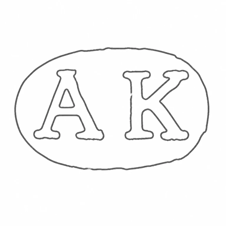 Abstinando King: Oval cartouche and A K sequence are retained in the photographed left-to-right orientation; line reconstruction.