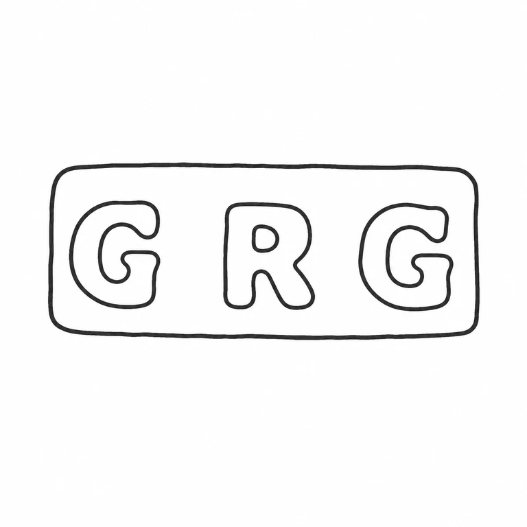 Mark reading Long rounded rectangular punch and three evenly spaced initials retain the source's left-to-right reading arrangement; line reconstruction