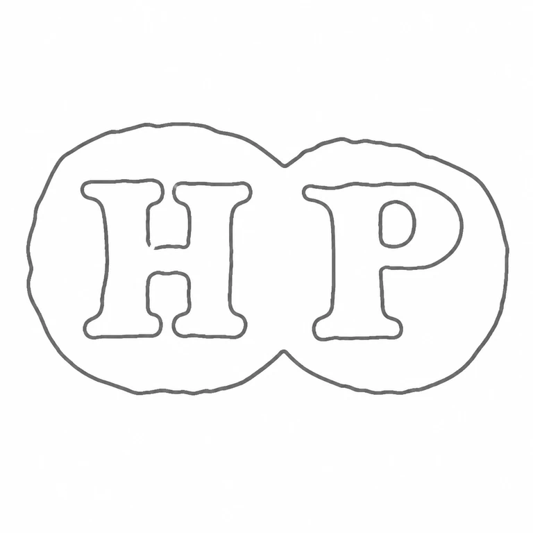 Henry Plumpton: The paired-lobed punch, upright H, and P are retained in the photographed order; line reconstruction.
