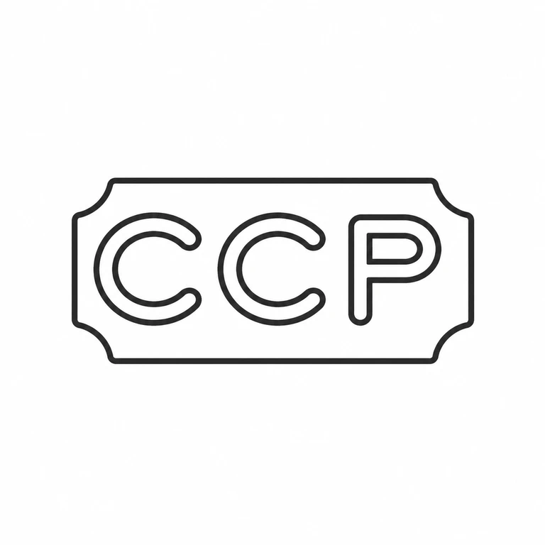 Chamberlain Clarke Partnership: The shaped plaque and three left-to-right letter forms preserve the photographed outlines and sequence. line reconstruction.