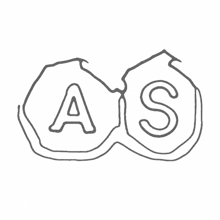 Alexander Smith: The two adjoining octagonal punches and their single centered letters are retained with the visible shared junction and orientation. line reconstruction.