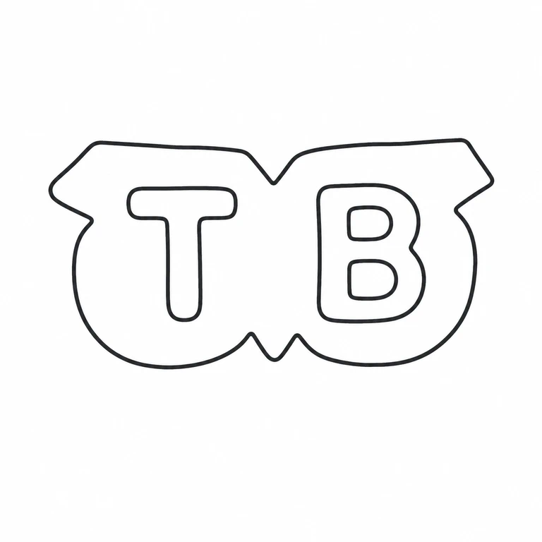 Mark reading The paired initials distinctive connected double-lobed outer cartouche, including the central top and bottom notches, are retained; line reconstruction