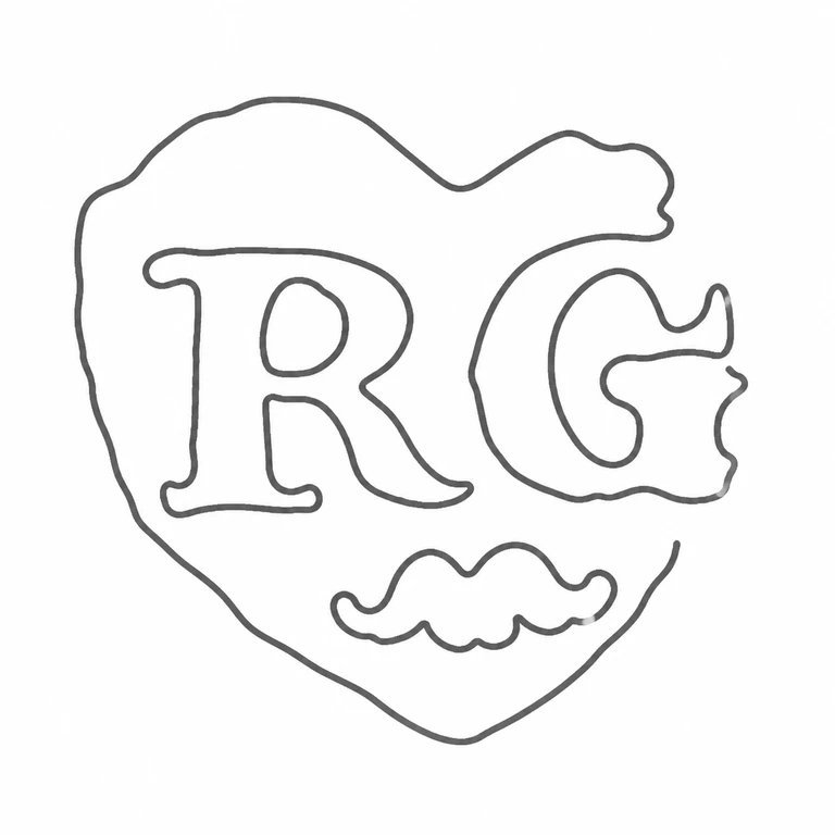 Richard Green: The two large initials in a heart-like enclosure and the small lower wavy device are preserved in the source arrangement. line reconstruction.