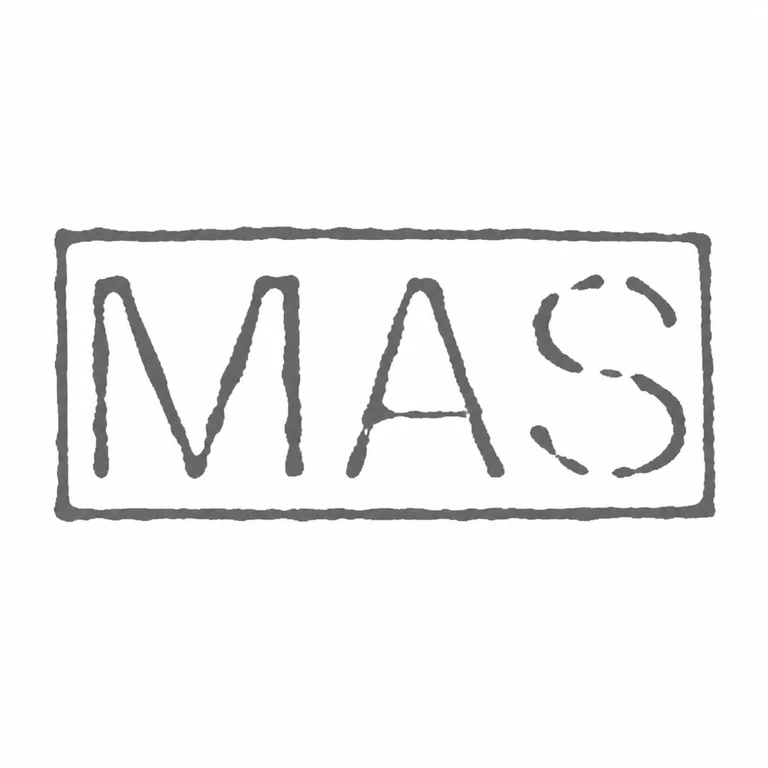 Mary Ann Simmons: The three upright initials and enclosing horizontal rectangle are retained left to right; broken treatment of the final curved letter follows its faint source visibility. line reconstruction.