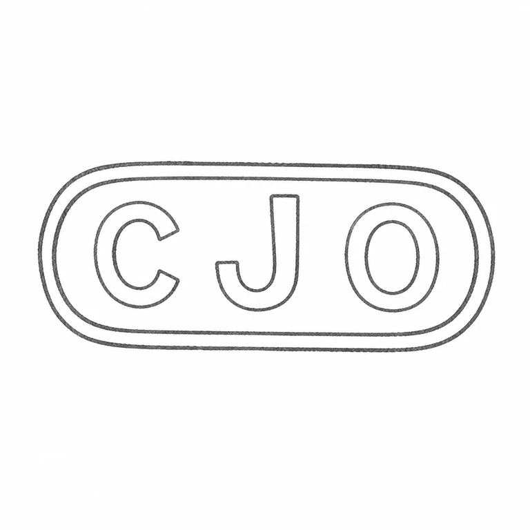 C J O: C J O retain their left-to-right reading rounded-rectangle double border is retained; line reconstruction.