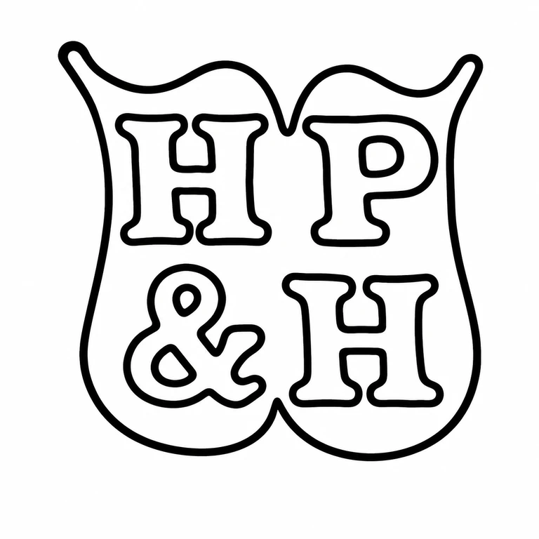 Harwood, Plante & Harrison: The four characters and central joining sign retain the source's two-row arrangement within its lobed outline. line reconstruction.