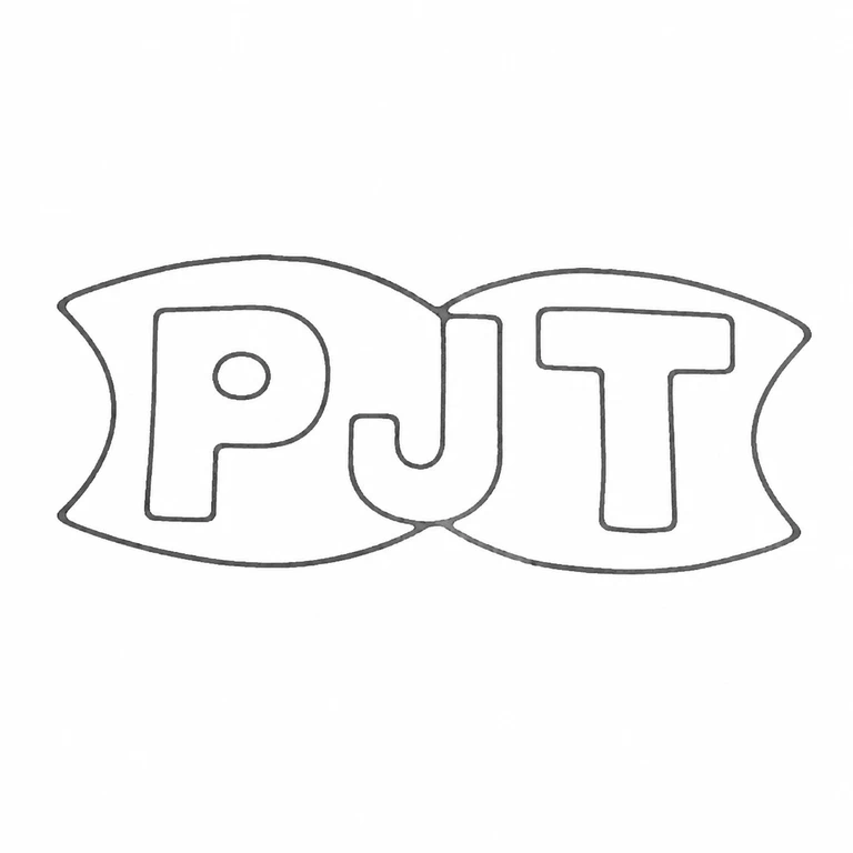 P J T: PJT reading joined double-lobed cartouche remain left-to-right; line reconstruction.