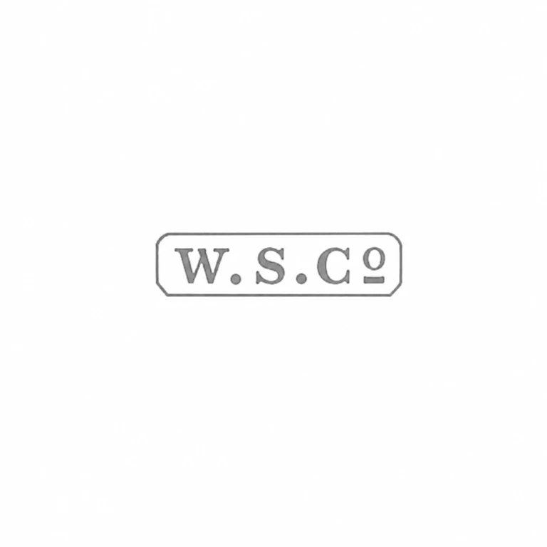 Wilkinson Sword Co: W-dot-S-dot-Co reading, the elevated final o, narrow clipped-corner cartouche are retained; line reconstruction.