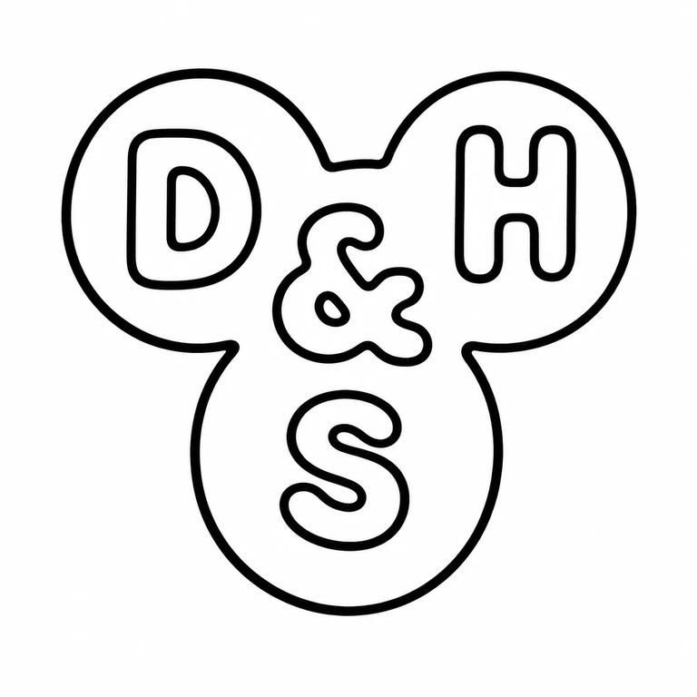 Davidson, Henderson & Sorley: Three overlapping round lobes with the left, right and lower initials plus the central ampersand are retained in position. line reconstruction.