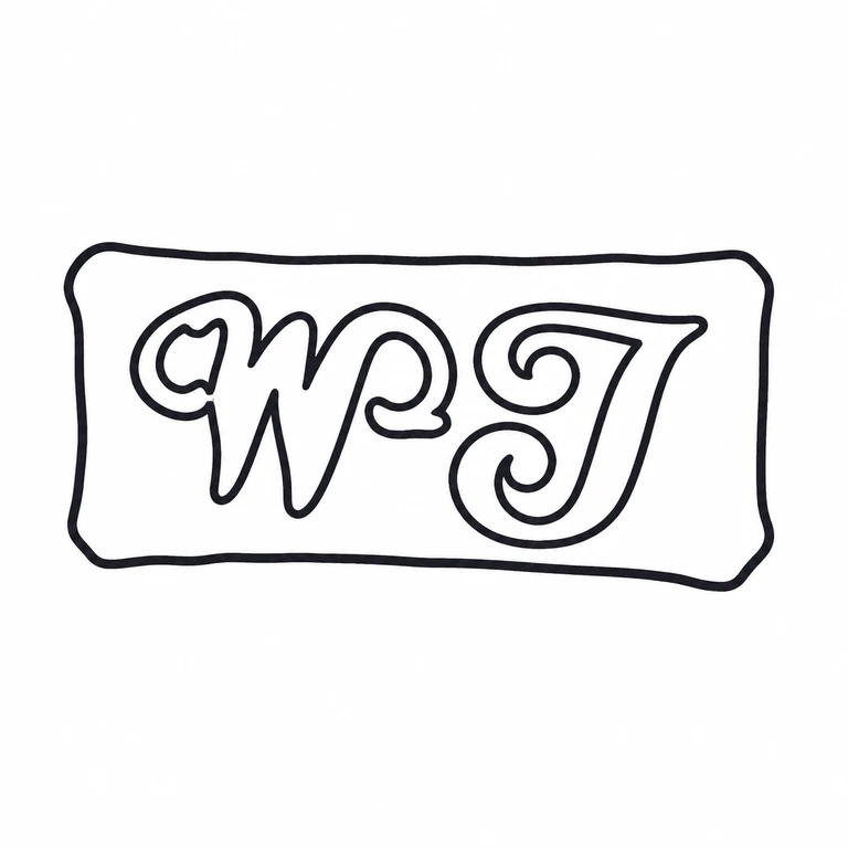 Walter Tweedie: The two connected cursive initials and their small elongated plaque remain in the observed left-to-right orientation. line reconstruction.