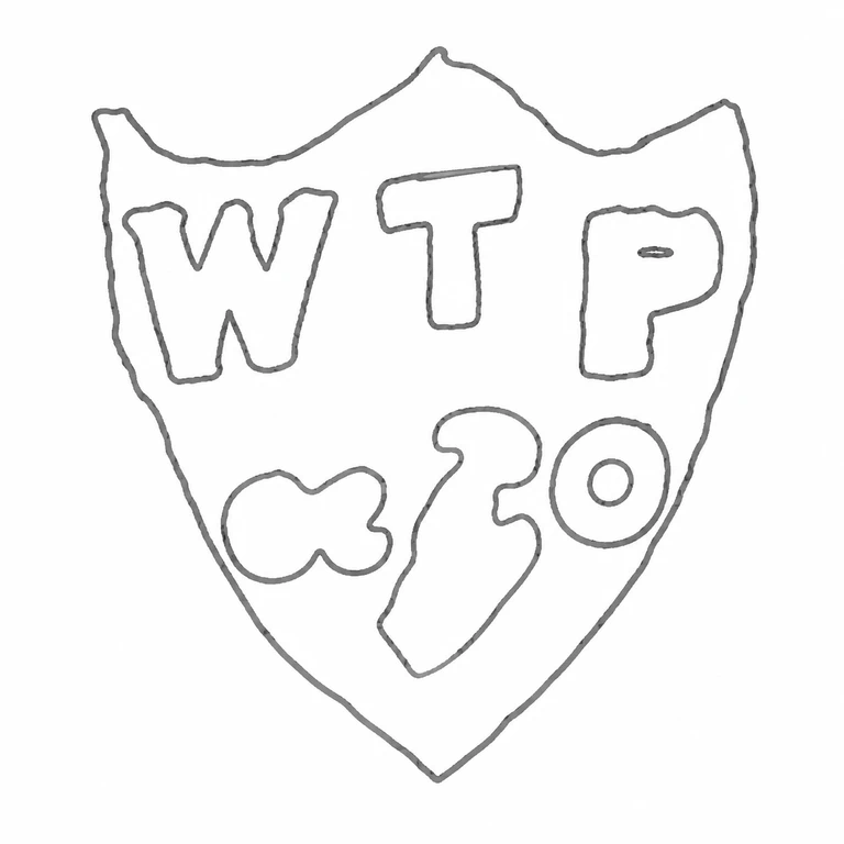 Mark reading Shield outline, upper three-letter arrangement, lower ampersand-like device and paired lower characters are retained in the photographed…; line reconstruction