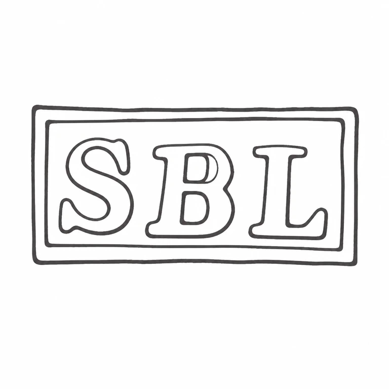Samuel Boyce (or Boaz) Landeck: The three initials and nested long rectangular borders retain their photographed left-to-right sequence and layout. line reconstruction.