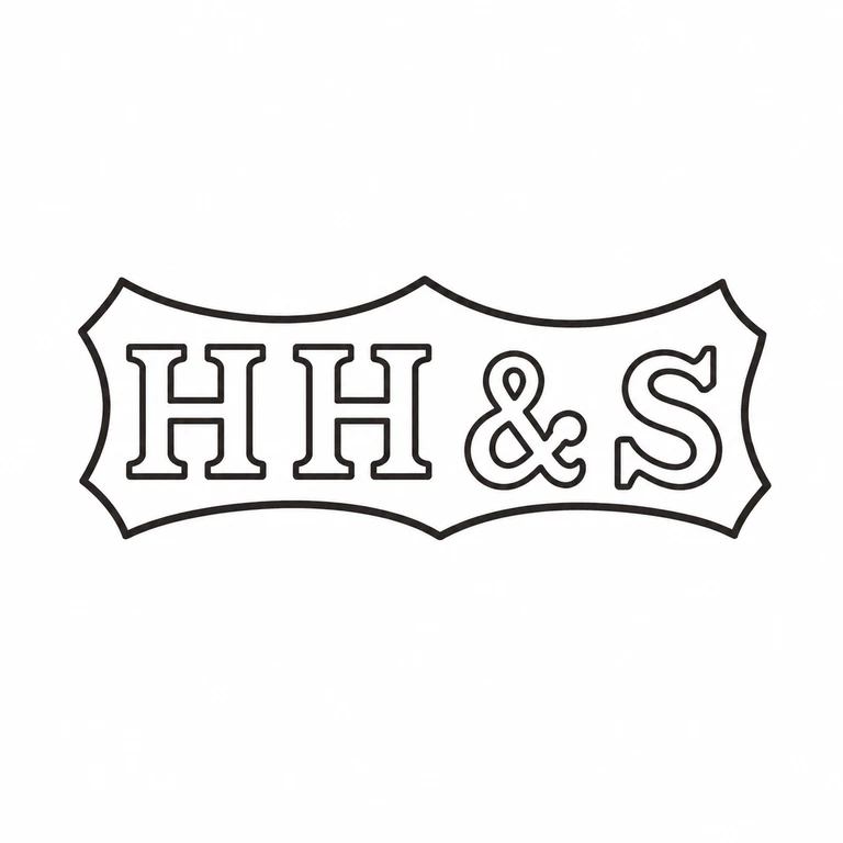 Henry Hobson & Sons: Scalloped horizontal cartouche and four-character inscription, including the ampersand, are retained in order. line reconstruction.