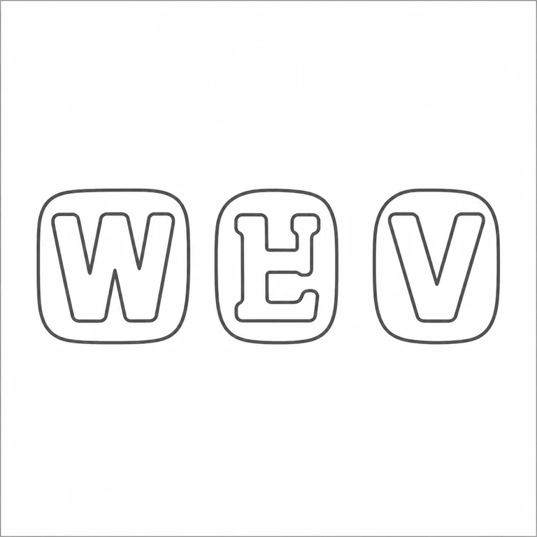 William Henry Vince: Three separately bordered compartments and the three upright source-visible letterforms are preserved in sequence. line reconstruction.