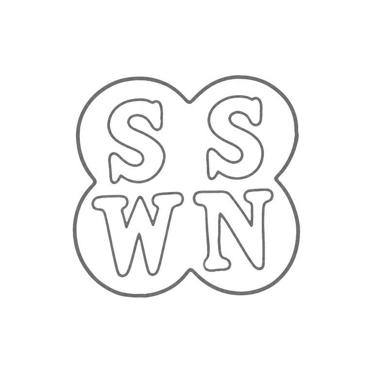 Smith, Nicholson & Co (Stephen Smith & William Nicholson): Four joined round fields retain the two upper and two lower letterforms in the same two-by-two arrangement and reading direction. line reconstruction.