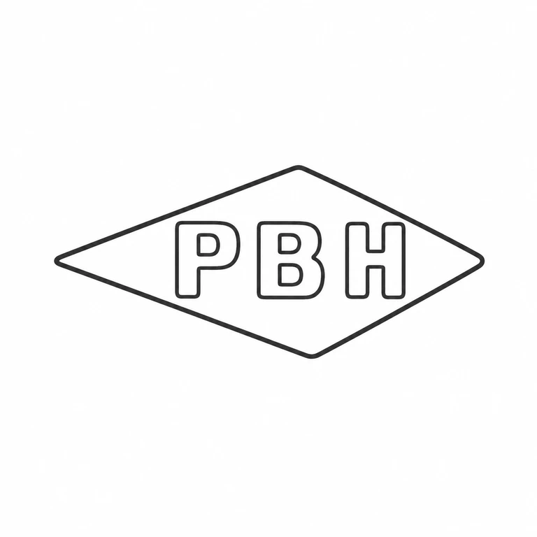 P B H: Diamond cartouche and its three centered upright letters are retained in the photographed reading order. line reconstruction.