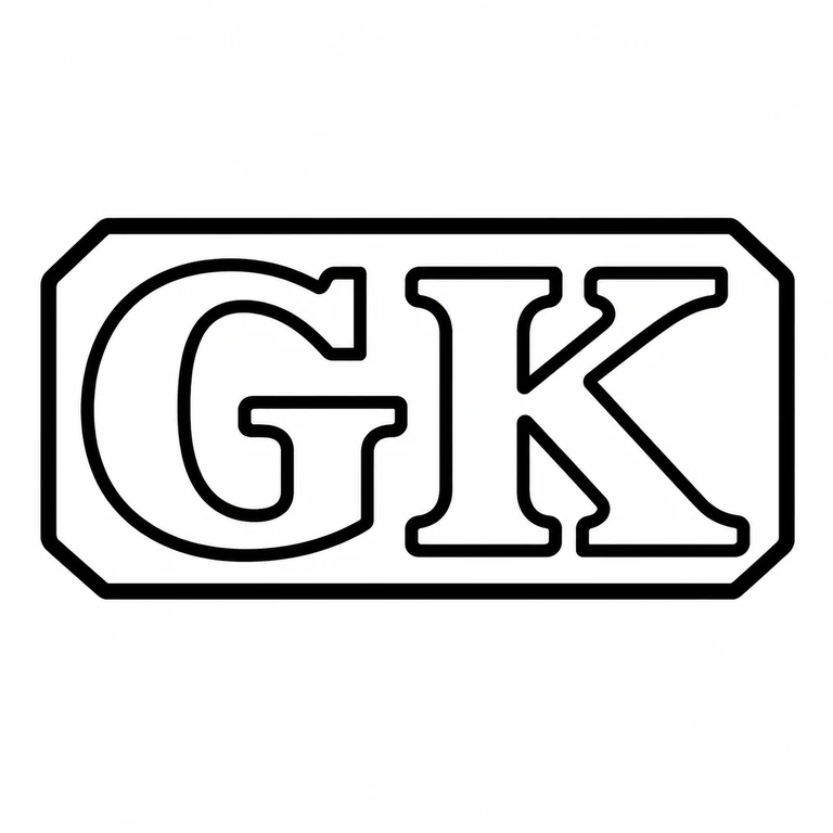 George Knight: The two large initials and clipped-corner rectangular cartouche retain the visible left-to-right reading direction. line reconstruction.