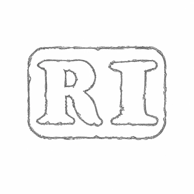 Robert Jones I: The R and I capitals are retained inside one rounded rectangular cartouche with matching reading direction; line reconstruction.