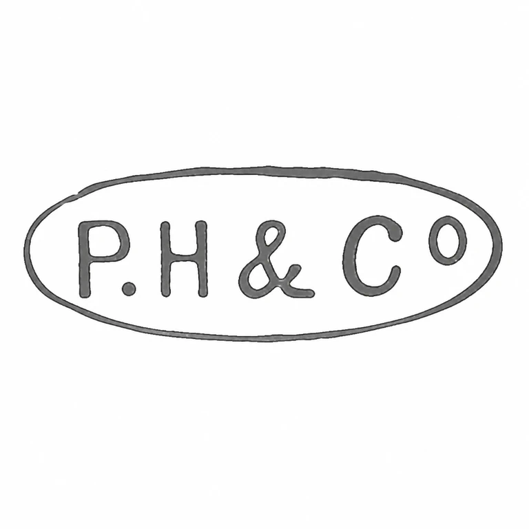 P H & Co: The oval punch, two initial forms, connector, and final pair of forms preserve the source sequence and punctuation. line reconstruction.