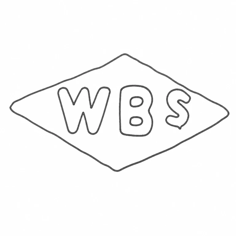 Ward Brothers: Horizontal WBS lettering pointed diamond cartouche; line reconstruction.