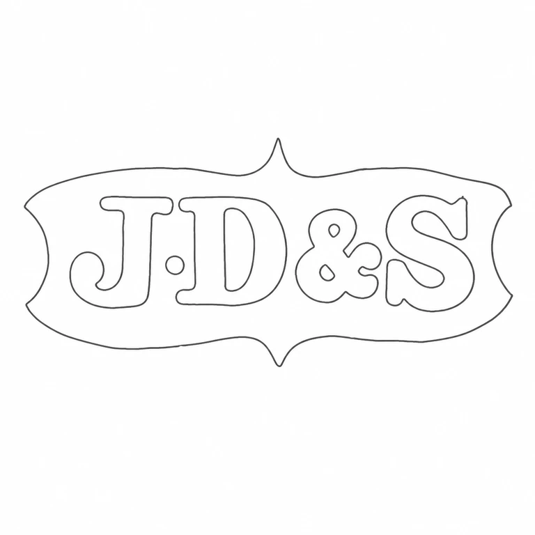James Dixon & Sons Ltd: JD&S lettering, ampersand, and pointed-waist cartouche remain in source reading order; line reconstruction.