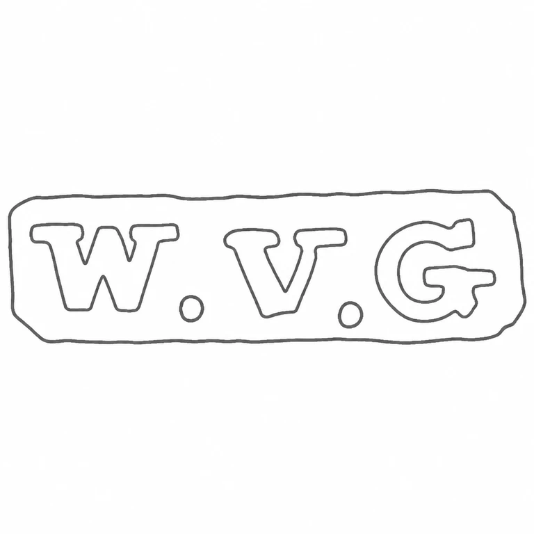 The Vilcar Company (Walter Villa Gilbert): W.V.G lettering, both separators, and clipped-end horizontal cartouche; line reconstruction.