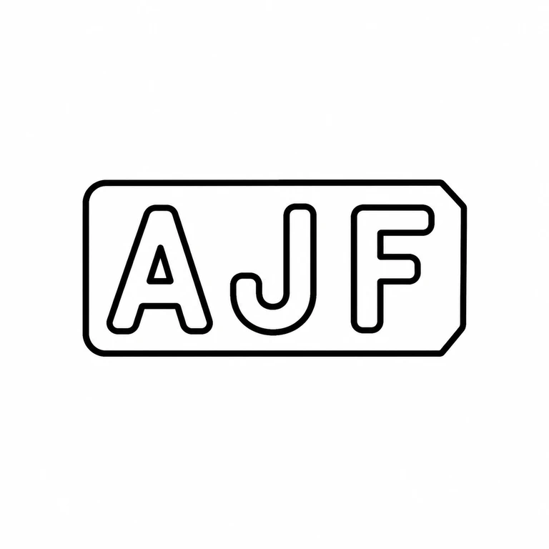 Anthony John Fox: The three upright initials and the single chamfered right end of the enclosing punch are retained in the observed left-to-right orientation. line reconstruction.