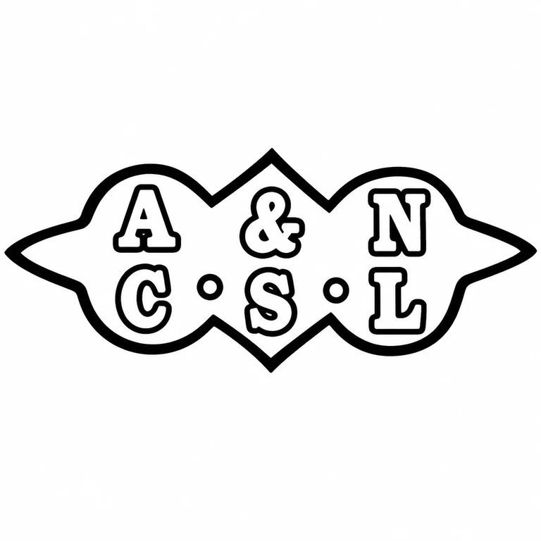 Army & Navy Cooperative Society Ltd: The wide pointed outline, top A-ampersand-N, lower C-stop-S-stop-L, and their two-row arrangement match the source. line reconstruction.