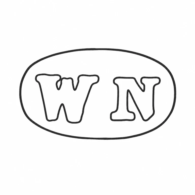 William Neal: The oval border and the two large initials retain the same left-to-right direction and character order. line reconstruction.