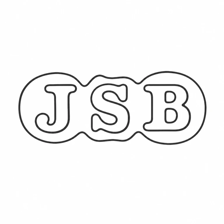 John Septimus Beresford: Three connected rounded lobes with three left-to-right initials preserve the source layout, central pinches, and enclosed outer edge. line reconstruction.
