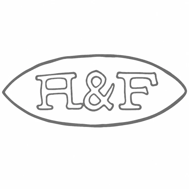 Hayes & Finch Ltd: The pointed oval punch, two block forms, and central connector match the horizontal source arrangement. line reconstruction.