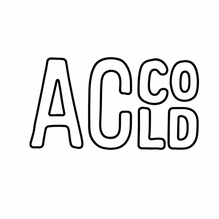 The Alexander Clark Manufacturing Co: The compact grouped lettering retains the tall initial pair, raised smaller pair, and lower final pair in the observed arrangement; the source has no enclosing border. line reconstruction.