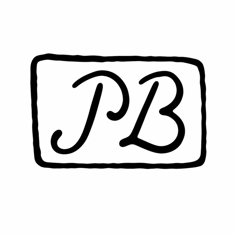 Peter Bennett: The rectangular cartouche and two tall cursive initials with their visible upper curls and lower swashes are preserved. line reconstruction.
