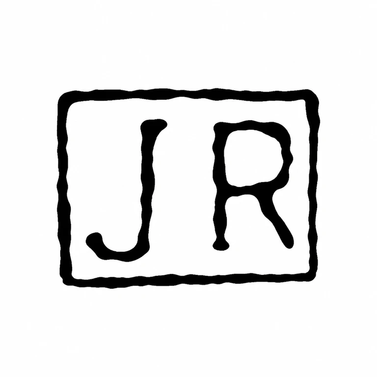 John Robertson: The two initials within one rectangular punch retain their left-to-right order and the visible border. line reconstruction.