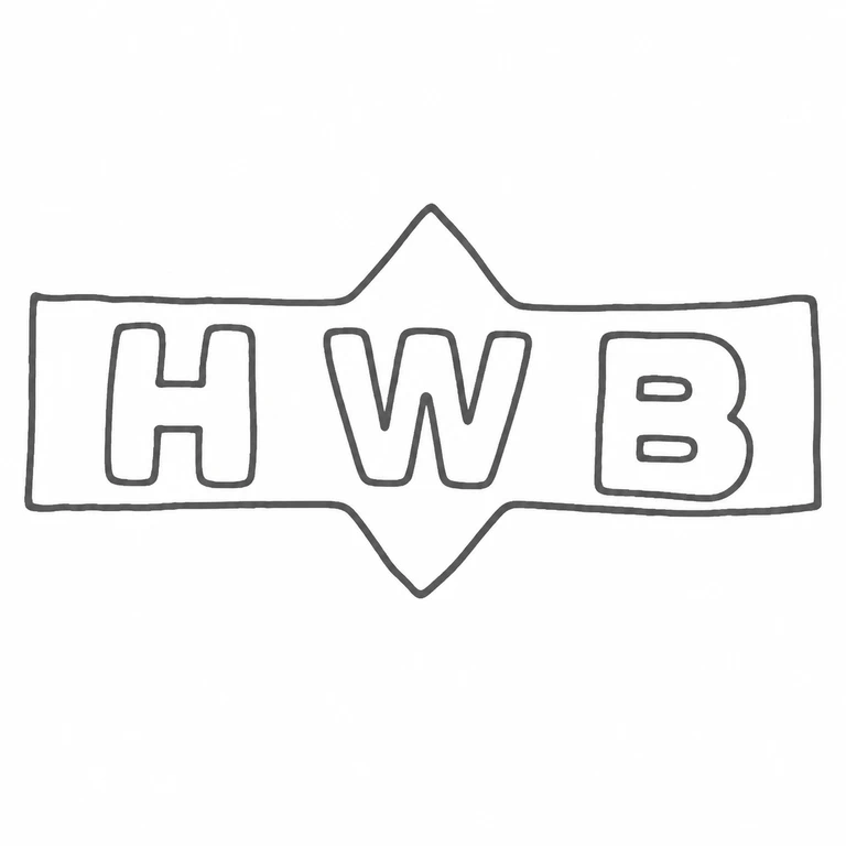 H W B: The horizontal punch with a central diamond projection and its three internal upright forms is retained without rotation. line reconstruction.